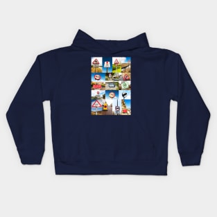 UK Road Signs Montage Kids Hoodie